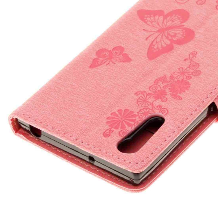 For Sony Xperia XZ Power Butterflies Embossing Horizontal Flip Leather Case with Holder & Card Slots & Wallet & Lanyard