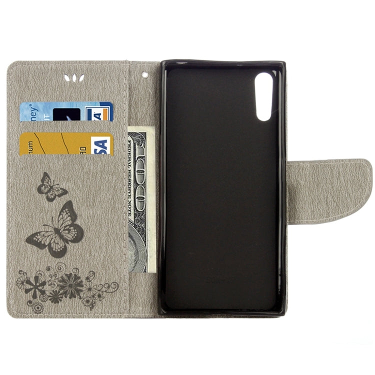 For Sony Xperia XZ Power Butterflies Embossing Horizontal Flip Leather Case with Holder & Card Slots & Wallet & Lanyard