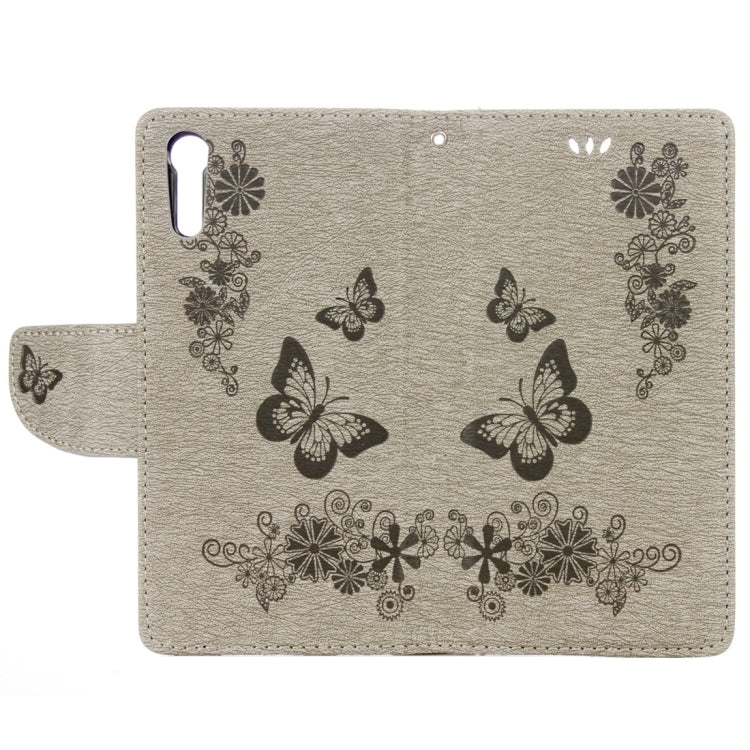 For Sony Xperia XZ Power Butterflies Embossing Horizontal Flip Leather Case with Holder & Card Slots & Wallet & Lanyard
