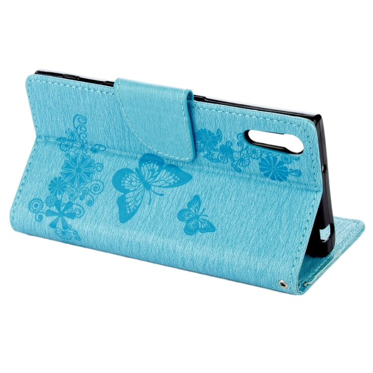 For Sony Xperia XZ Power Butterflies Embossing Horizontal Flip Leather Case with Holder & Card Slots & Wallet & Lanyard