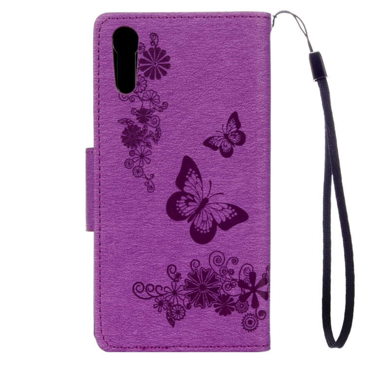 For Sony Xperia XZ Power Butterflies Embossing Horizontal Flip Leather Case with Holder & Card Slots & Wallet & Lanyard