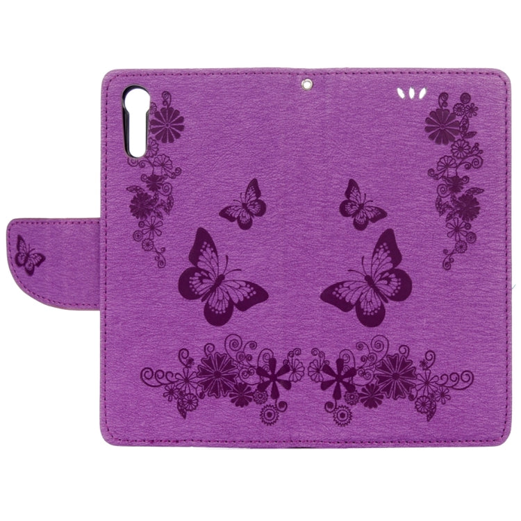 For Sony Xperia XZ Power Butterflies Embossing Horizontal Flip Leather Case with Holder & Card Slots & Wallet & Lanyard