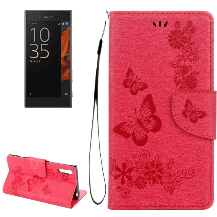 For Sony Xperia XZ Power Butterflies Embossing Horizontal Flip Leather Case with Holder & Card Slots & Wallet & Lanyard