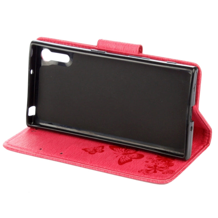 For Sony Xperia XZ Power Butterflies Embossing Horizontal Flip Leather Case with Holder & Card Slots & Wallet & Lanyard