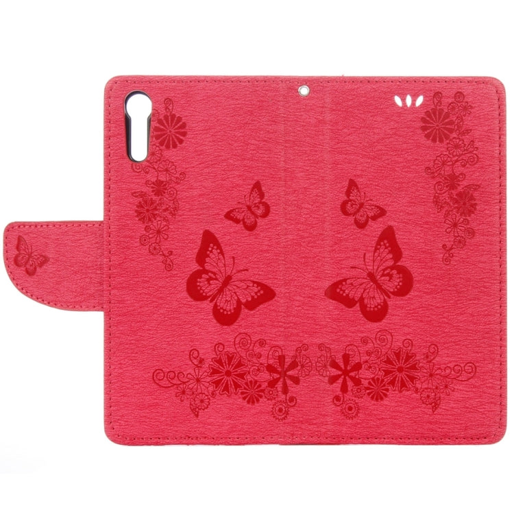 For Sony Xperia XZ Power Butterflies Embossing Horizontal Flip Leather Case with Holder & Card Slots & Wallet & Lanyard