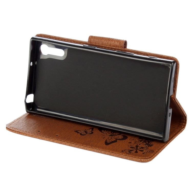 For Sony Xperia XZ Power Butterflies Embossing Horizontal Flip Leather Case with Holder & Card Slots & Wallet & Lanyard