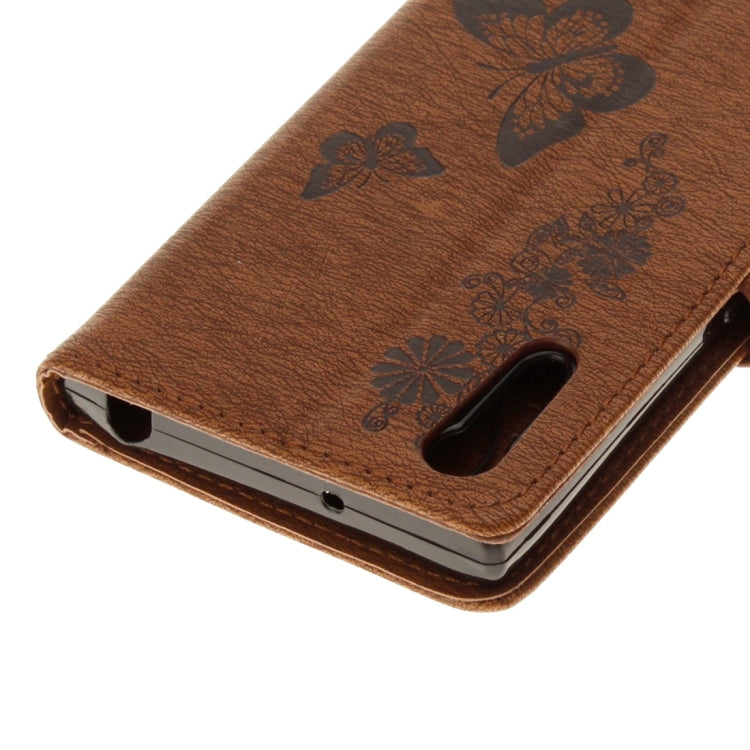 For Sony Xperia XZ Power Butterflies Embossing Horizontal Flip Leather Case with Holder & Card Slots & Wallet & Lanyard