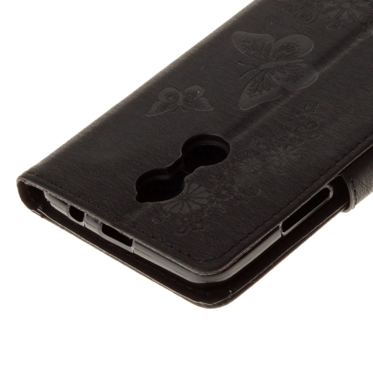 For Lenovo  K6 5.0 inch Butterflies Embossing Horizontal Flip Leather Case with Holder & Card Slots & Wallet & Lanyard