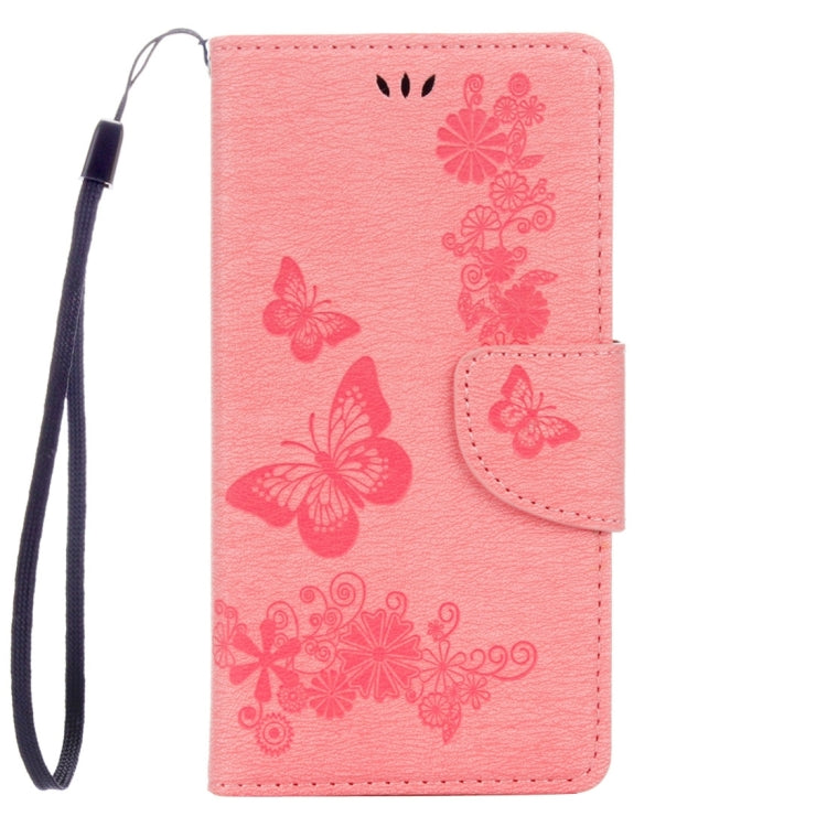 For Lenovo  K6 5.0 inch Butterflies Embossing Horizontal Flip Leather Case with Holder & Card Slots & Wallet & Lanyard