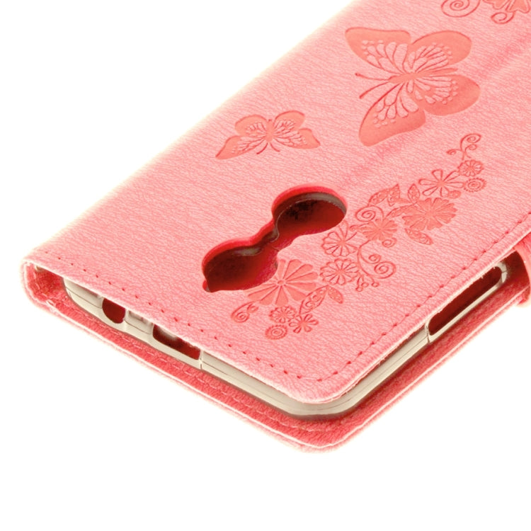 For Lenovo  K6 5.0 inch Butterflies Embossing Horizontal Flip Leather Case with Holder & Card Slots & Wallet & Lanyard