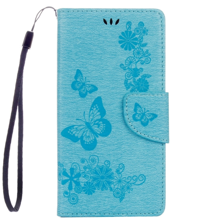 For Lenovo  K6 5.0 inch Butterflies Embossing Horizontal Flip Leather Case with Holder & Card Slots & Wallet & Lanyard