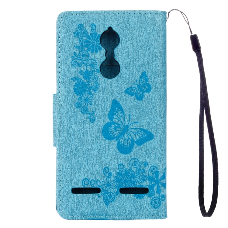 For Lenovo  K6 5.0 inch Butterflies Embossing Horizontal Flip Leather Case with Holder & Card Slots & Wallet & Lanyard