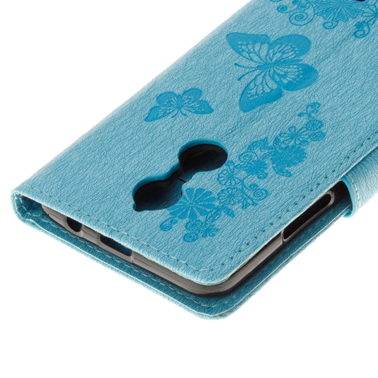 For Lenovo  K6 5.0 inch Butterflies Embossing Horizontal Flip Leather Case with Holder & Card Slots & Wallet & Lanyard