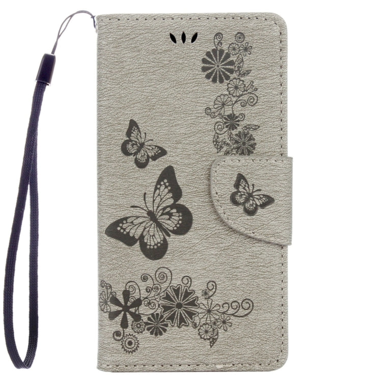 For Lenovo  K6 5.0 inch Butterflies Embossing Horizontal Flip Leather Case with Holder & Card Slots & Wallet & Lanyard