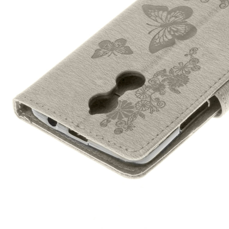 For Lenovo  K6 5.0 inch Butterflies Embossing Horizontal Flip Leather Case with Holder & Card Slots & Wallet & Lanyard