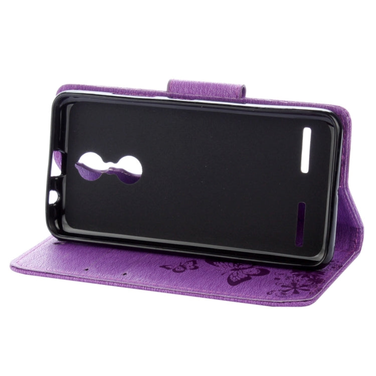 For Lenovo  K6 5.0 inch Butterflies Embossing Horizontal Flip Leather Case with Holder & Card Slots & Wallet & Lanyard