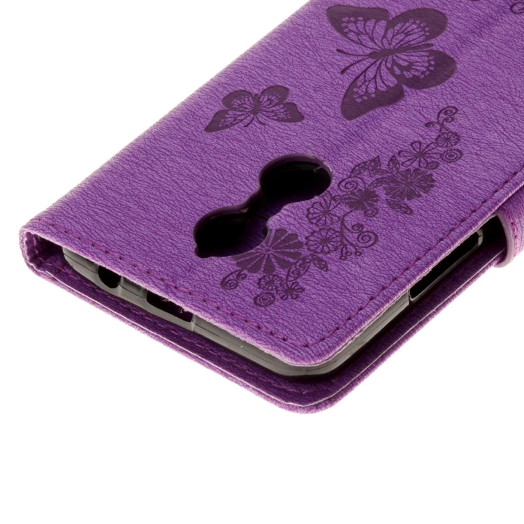 For Lenovo  K6 5.0 inch Butterflies Embossing Horizontal Flip Leather Case with Holder & Card Slots & Wallet & Lanyard
