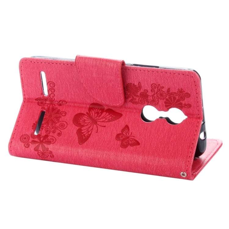 For Lenovo  K6 5.0 inch Butterflies Embossing Horizontal Flip Leather Case with Holder & Card Slots & Wallet & Lanyard
