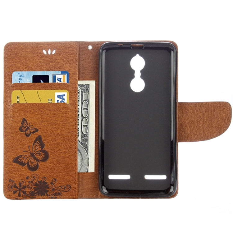 For Lenovo  K6 5.0 inch Butterflies Embossing Horizontal Flip Leather Case with Holder & Card Slots & Wallet & Lanyard