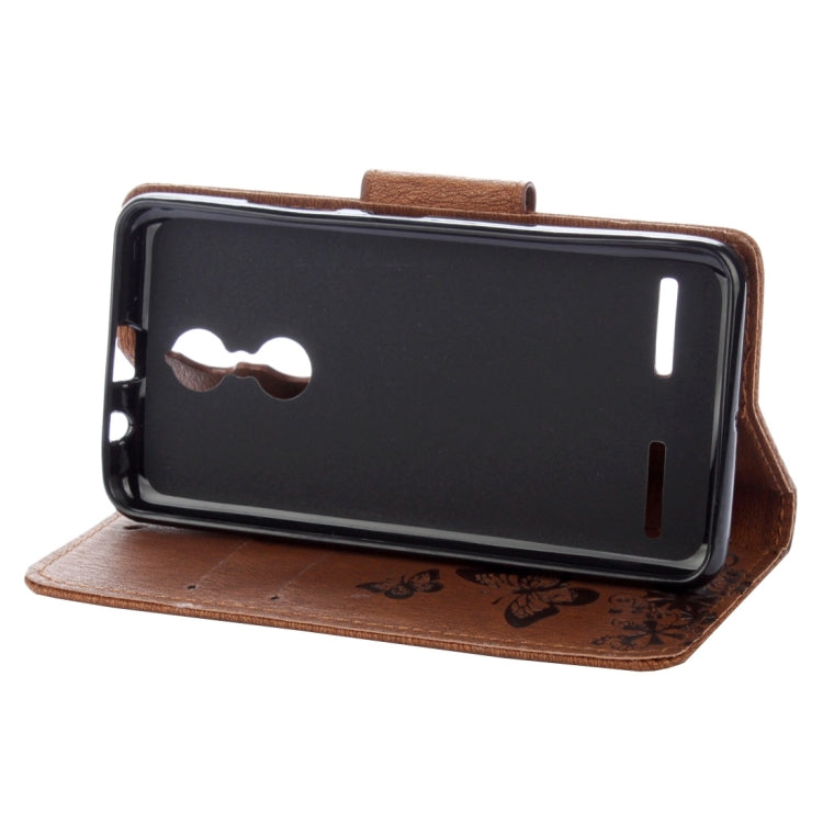 For Lenovo  K6 5.0 inch Butterflies Embossing Horizontal Flip Leather Case with Holder & Card Slots & Wallet & Lanyard