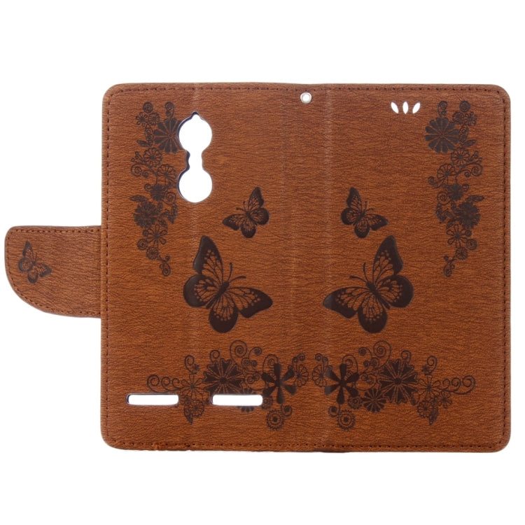 For Lenovo  K6 5.0 inch Butterflies Embossing Horizontal Flip Leather Case with Holder & Card Slots & Wallet & Lanyard