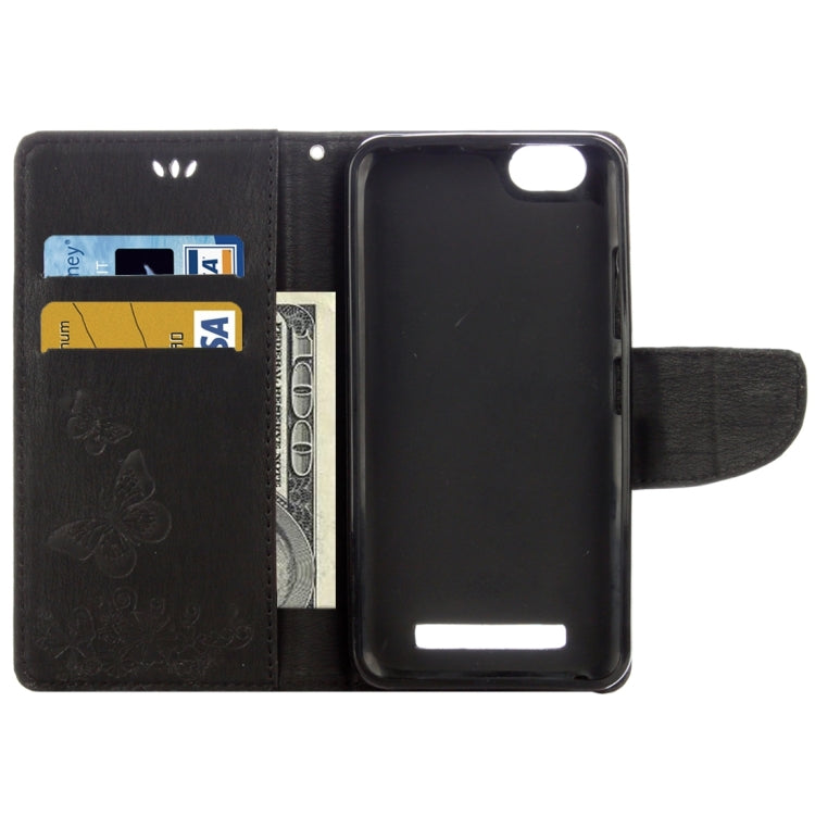 For Lenovo  VIBE C A2020 Butterflies Embossing Horizontal Flip Leather Case with Holder & Card Slots & Wallet & Lanyard