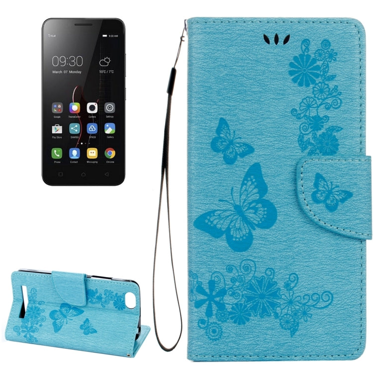 For Lenovo  VIBE C A2020 Butterflies Embossing Horizontal Flip Leather Case with Holder & Card Slots & Wallet & Lanyard