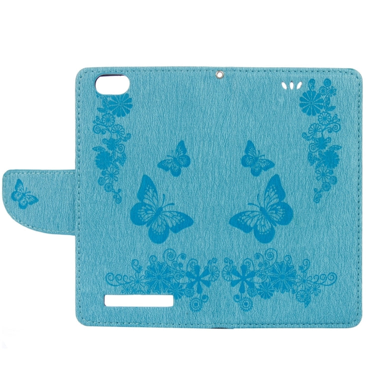 For Lenovo  VIBE C A2020 Butterflies Embossing Horizontal Flip Leather Case with Holder & Card Slots & Wallet & Lanyard