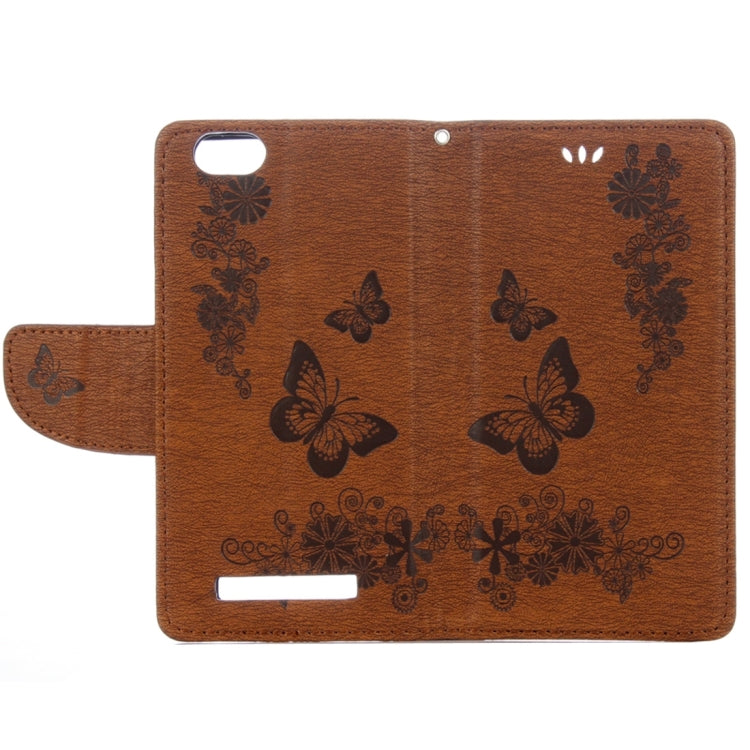 For Lenovo  VIBE C A2020 Butterflies Embossing Horizontal Flip Leather Case with Holder & Card Slots & Wallet & Lanyard