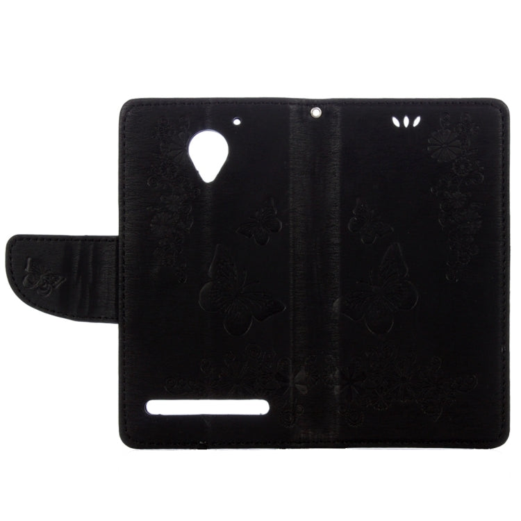 For Lenovo  Vibe C2 XT1700 / XT1706 Butterflies Embossing Horizontal Flip Leather Case with Holder & Card Slots & Wallet & Lanyard