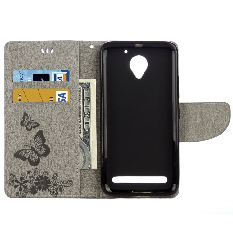 For Lenovo  Vibe C2 XT1700 / XT1706 Butterflies Embossing Horizontal Flip Leather Case with Holder & Card Slots & Wallet & Lanyard