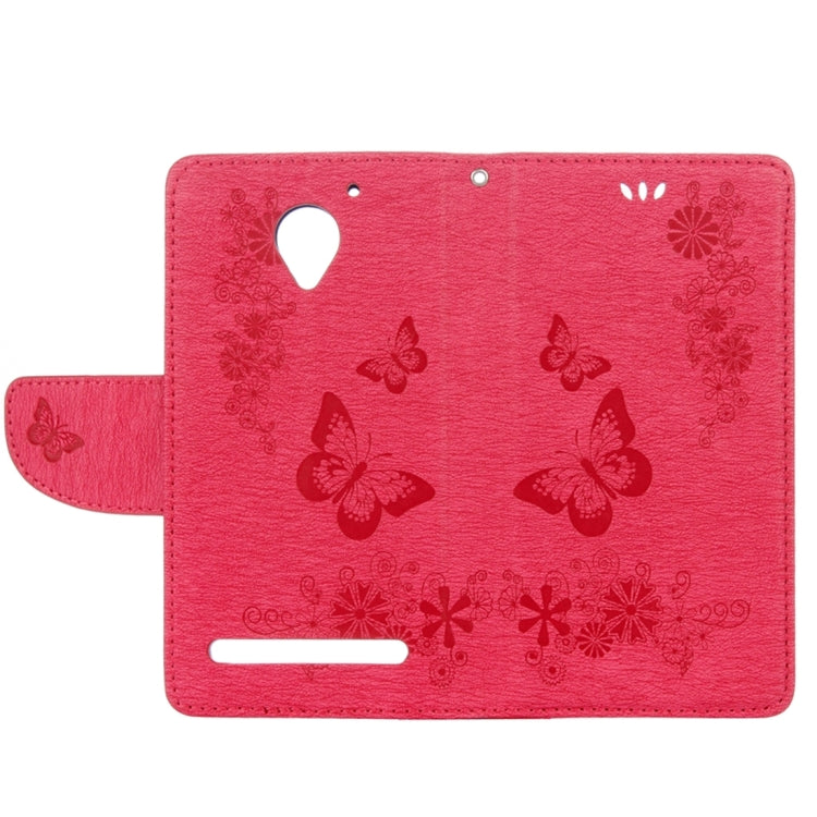 For Lenovo  Vibe C2 XT1700 / XT1706 Butterflies Embossing Horizontal Flip Leather Case with Holder & Card Slots & Wallet & Lanyard