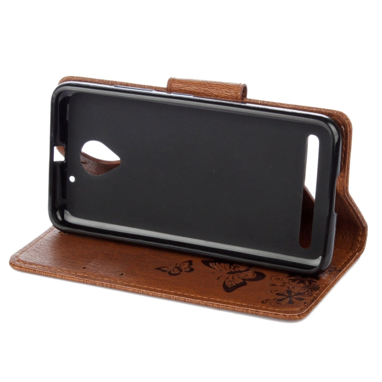 For Lenovo  Vibe C2 XT1700 / XT1706 Butterflies Embossing Horizontal Flip Leather Case with Holder & Card Slots & Wallet & Lanyard