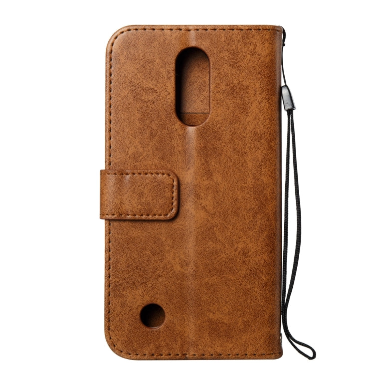 For LG K10 (2017) (US Version) Skull Pressed Flowers Pattern Horizontal Flip Leather Case with Holder & Card Slots & Wallet & Lanyard