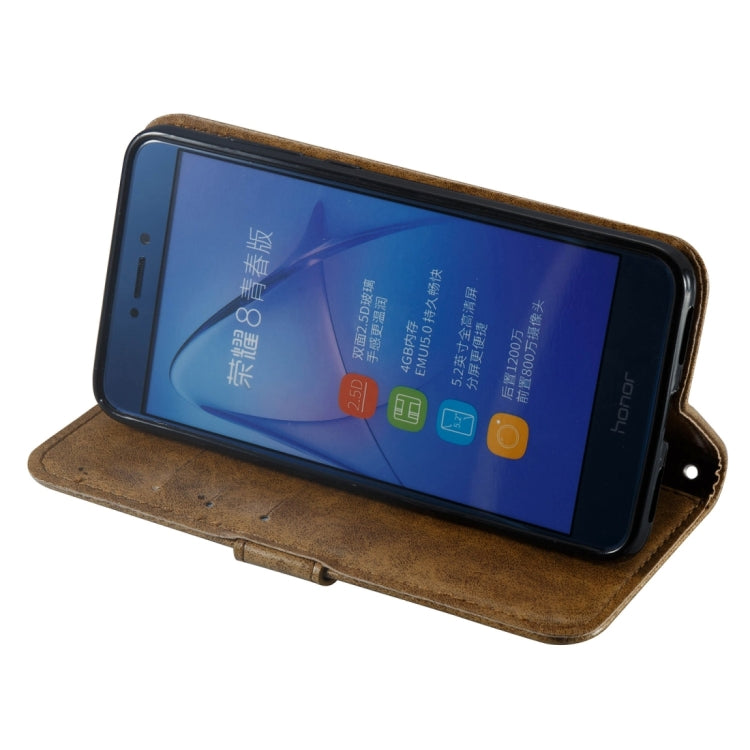 For Huawei  P8 Lite (2017) Skull Pressed Flowers Pattern Horizontal Flip Leather Case with Holder & Card Slots & Wallet & Lanyard