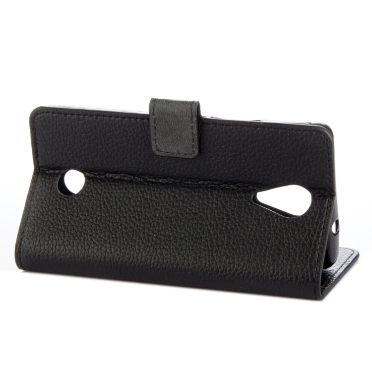 For Wiko Tommy Litchi Texture Horizontal Flip Leather Case with Holder & Card Slots & Wallet