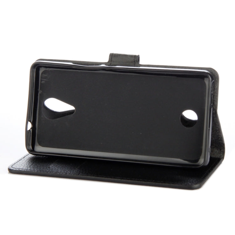 For Wiko Tommy Litchi Texture Horizontal Flip Leather Case with Holder & Card Slots & Wallet