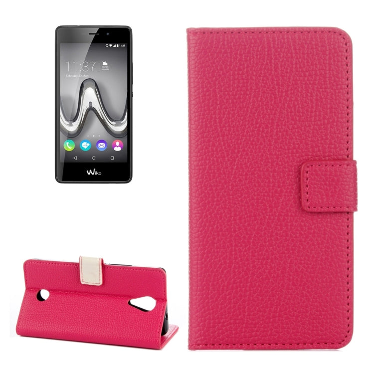 For Wiko Tommy Litchi Texture Horizontal Flip Leather Case with Holder & Card Slots & Wallet