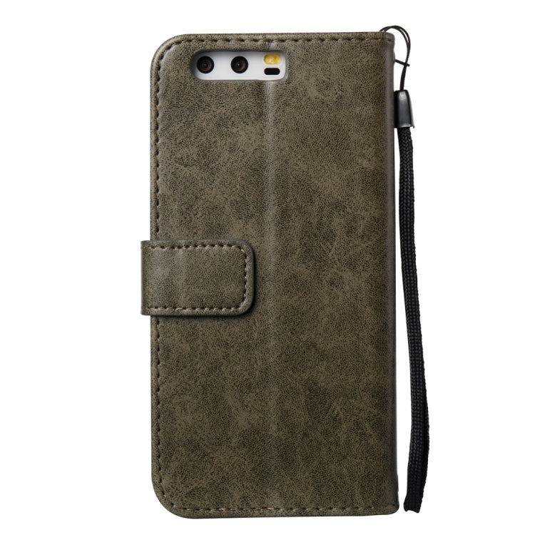 For Huawei  P10 Skull Pressed Flowers Pattern Horizontal Flip Leather Case with Holder & Card Slots & Wallet & Lanyard