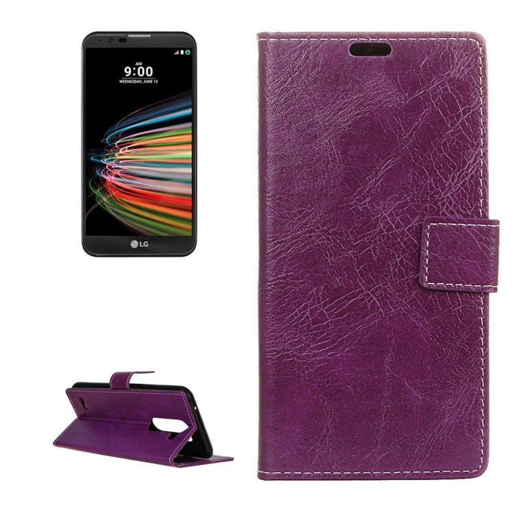 For LG X Mach Retro Crazy Horse Texture Horizontal Flip Leather Case with Holder & Card Slots & Wallet & Photo Frame