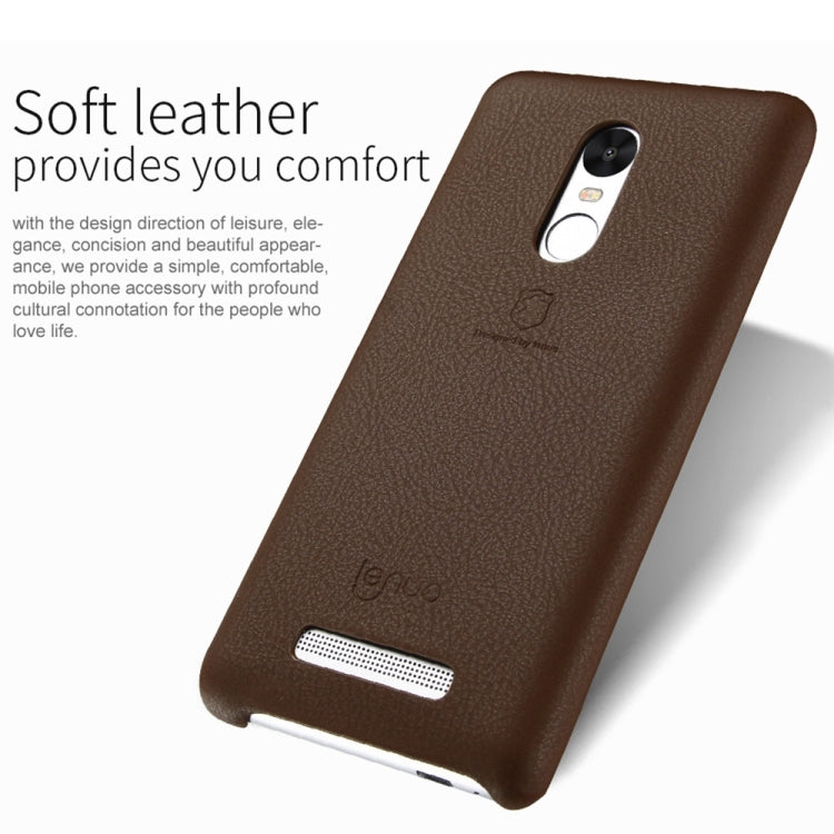 Lenuo for  Xiaomi Redmi Note 3 Litchi Texture PU + PC Paste Skin Protective Case