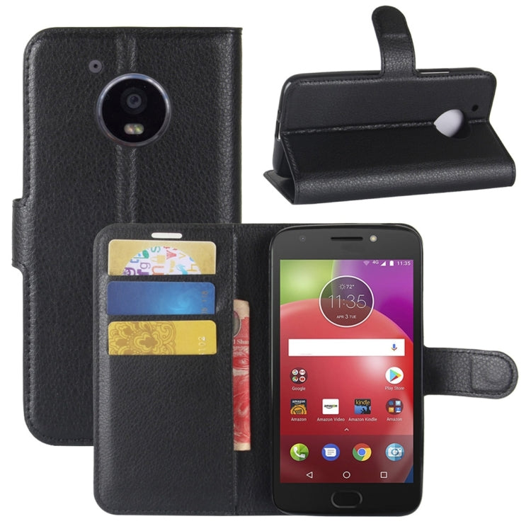 For Motorola Moto E4 (US Version) Litchi Texture Horizontal Flip Leather Case with Holder & Card Slots & Wallet