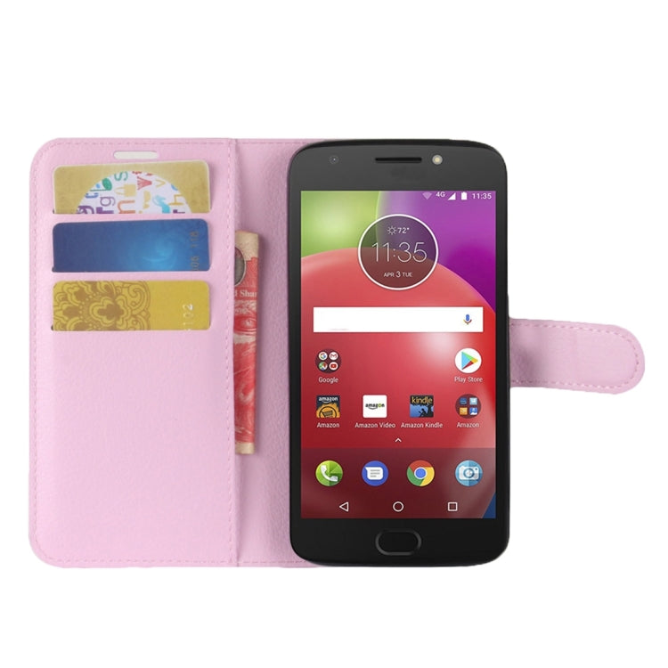 For Motorola Moto E4 (US Version) Litchi Texture Horizontal Flip Leather Case with Holder & Card Slots & Wallet