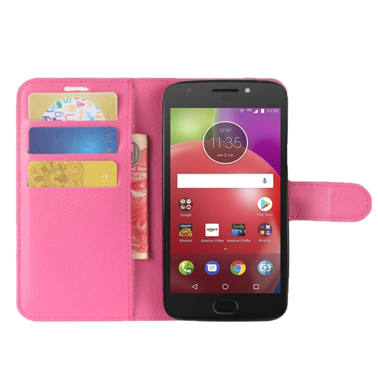 For Motorola Moto E4 (US Version) Litchi Texture Horizontal Flip Leather Case with Holder & Card Slots & Wallet