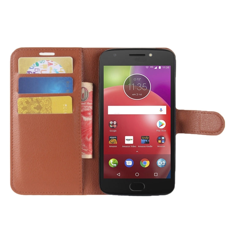 For Motorola Moto E4 (US Version) Litchi Texture Horizontal Flip Leather Case with Holder & Card Slots & Wallet