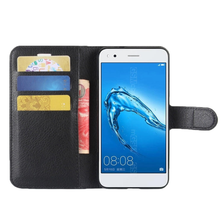 For Huawei  Enjoy 7 Litchi Texture Horizontal Flip Leather Case with Holder & Card Slots & Wallet