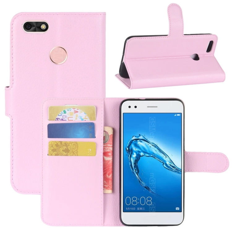 For Huawei  Enjoy 7 Litchi Texture Horizontal Flip Leather Case with Holder & Card Slots & Wallet