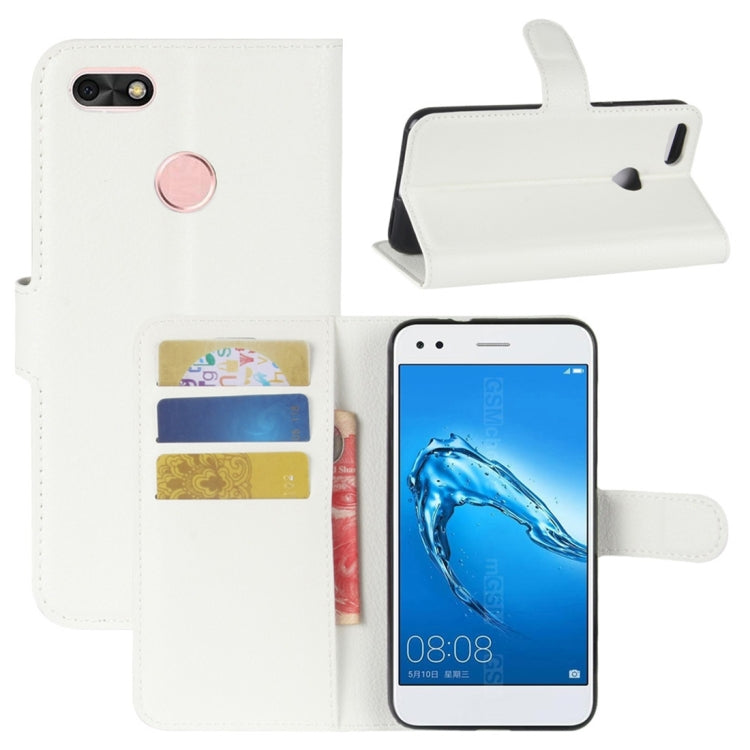 For Huawei  Enjoy 7 Litchi Texture Horizontal Flip Leather Case with Holder & Card Slots & Wallet