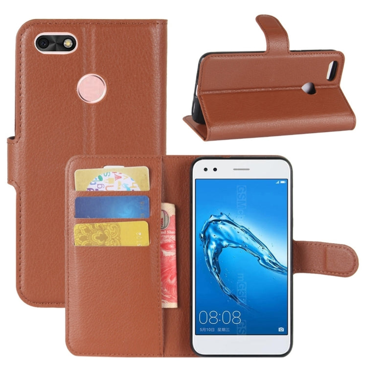 For Huawei  Enjoy 7 Litchi Texture Horizontal Flip Leather Case with Holder & Card Slots & Wallet