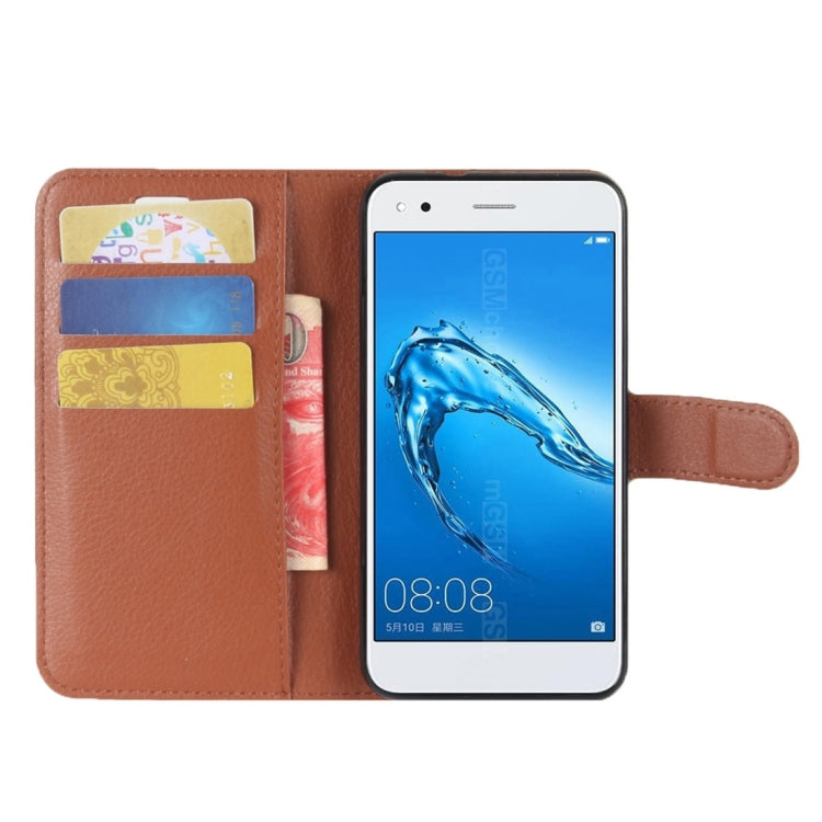 For Huawei  Enjoy 7 Litchi Texture Horizontal Flip Leather Case with Holder & Card Slots & Wallet